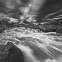 Dramatic Rapids B&W
