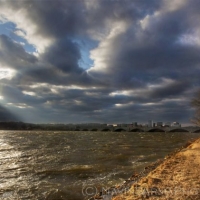 Potomac River Sunset Clouds Willows