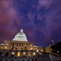 Pink Moonrise over the U.S. Capitol