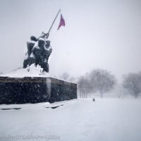 Iwo Jima Memorial in Blizzard 2010