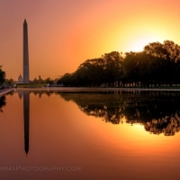 Orange Sunrise Washington DC Monument