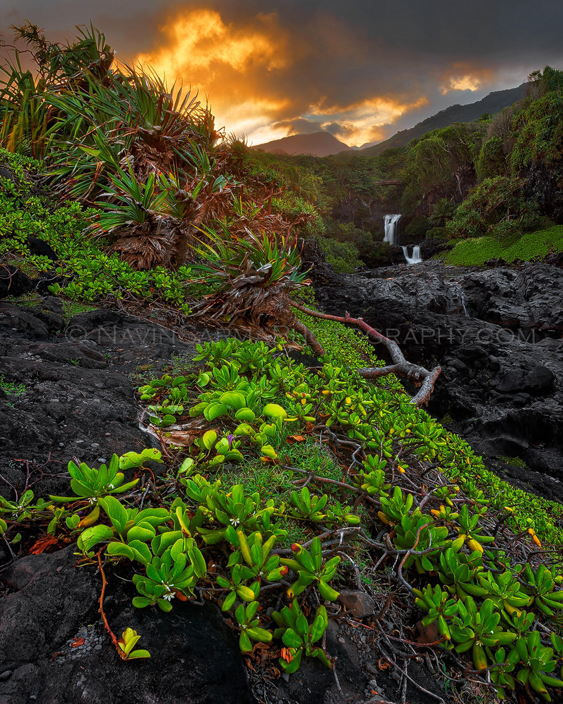 Maui Oheo Gulch Sunset Old ES Copy